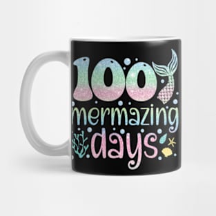 100th Day of School Kids Girls 100 Mermazing Days of School Mug